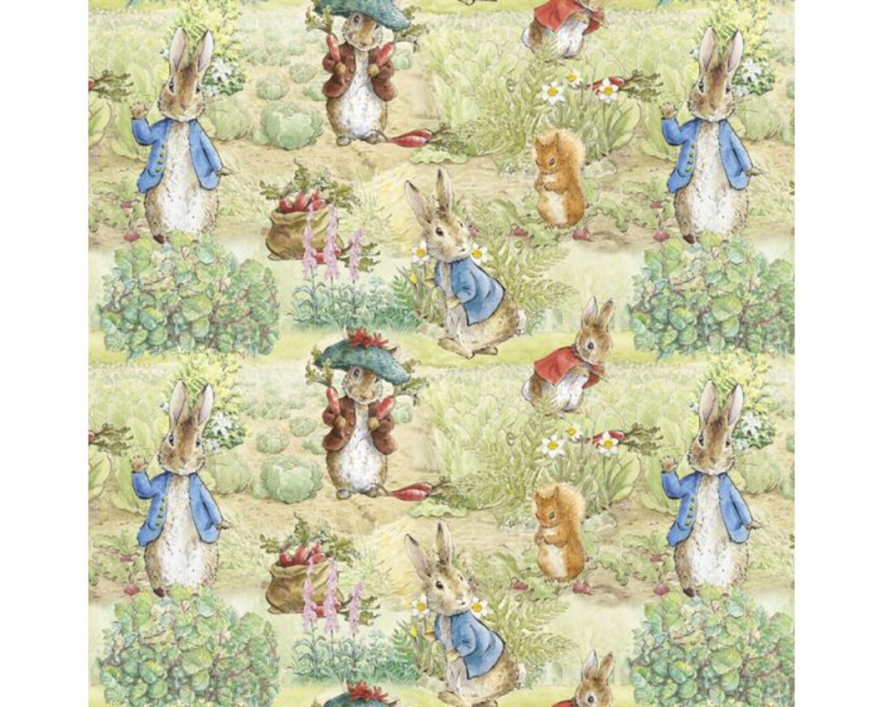 Peter Rabbit and Squirrel Cotton Fabric | By The Yard | Sewing and Crafting | 44 inches wide